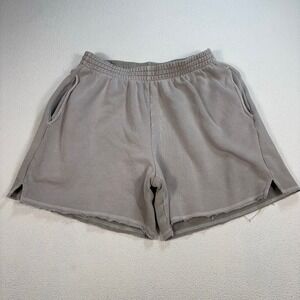 John Elliott 5" Fleece Shorts Men M/2 Gray Cotton‎ Terry Drawstring Sweat Lounge